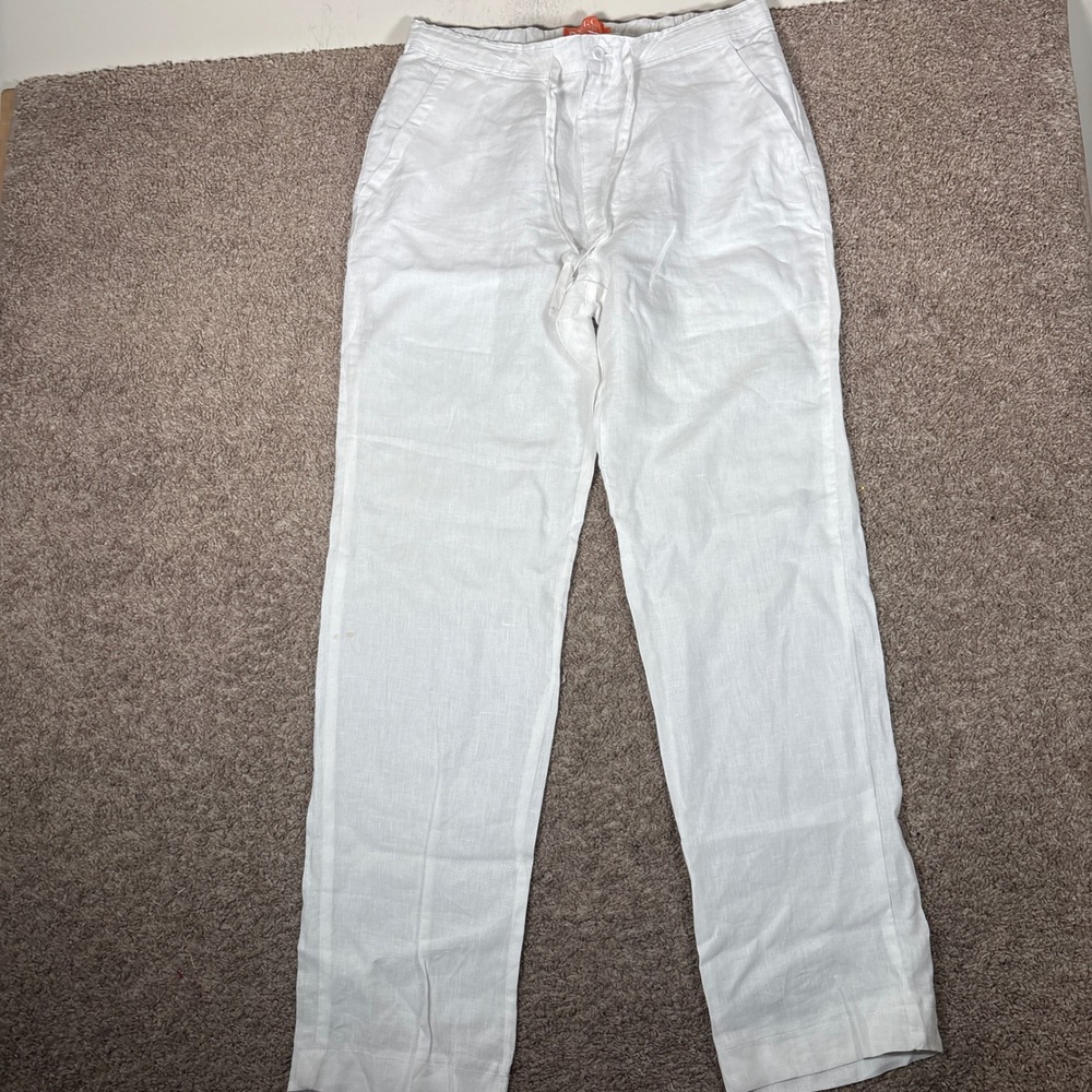 Inserch Linen Collection Mens White 100% Premium Linen Drawstring Pants Size L